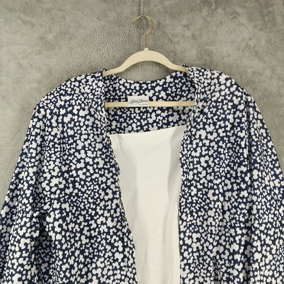 Vintage LYNN DAVIS Set of 2 Blouse + Skirt Floral Knit USA MADE Size 26W Padded - Picture 5 of 14